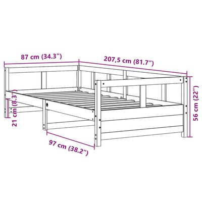 vidaXL Válenda bez matrace voskově hnědá 80 x 200 cm masivní borovice