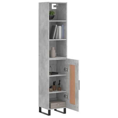 vidaXL Skříň highboard betonově šedá 34,5x34x180 cm kompozitní dřevo