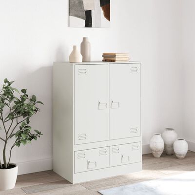 vidaXL Highboard bílý 67 x 39 x 95 cm ocel