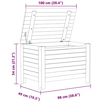 vidaXL Úložný box na kolečkách RANA bílý 100x49x54 cm borové dřevo