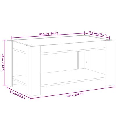 vidaXL Konferenční stolek s LED černý 93 x 53 x 45 cm kompozitní dřevo