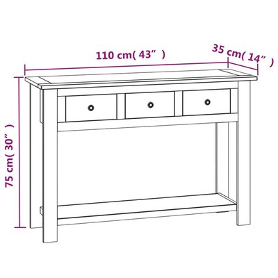 vidaXL Konzolový stolek 110 x 35 x 75 cm masivní dubové dřevo