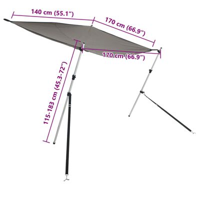 vidaXL Nástavec na t-top stříšku antracit šedý 170x170x(115-183) cm