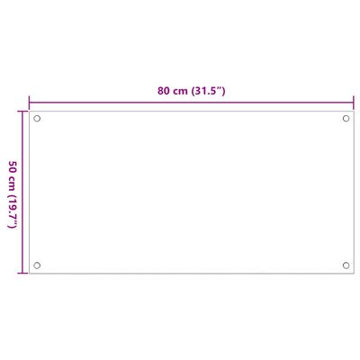 vidaXL Kuchyňské panely 2 ks průhledné 80 x 50 cm tvrzené sklo