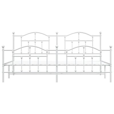 vidaXL Kovový rám postele s hlavovým a nožním čelem bílý 200 x 200 cm