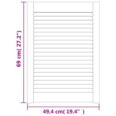 vidaXL Nábytková dvířka lamelový design 4 ks 69 x 49,4 cm borovice