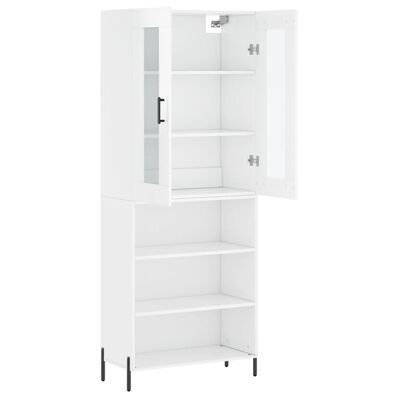 vidaXL Skříň highboard lesklá bílá 69,5 x 34 x 180 cm kompozitní dřevo