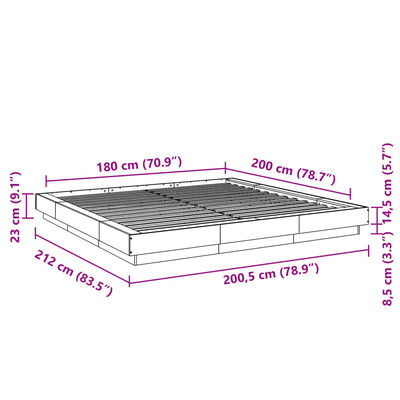 vidaXL Rám postele černý 180 x 200 cm kompozitní dřevo