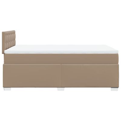 vidaXL Box spring postel s matrací cappuccino 140x200 cm umělá kůže