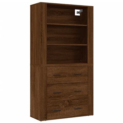 vidaXL Skříň highboard hnědý dub kompozitní dřevo