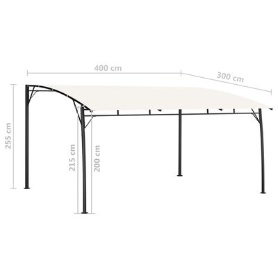 vidaXL Zahradní markýza proti slunci 4 x 3 x 2,55 m krémová