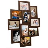 vidaXL Kolážový fotorámeček na 10x(10x15 cm) obrázek tmavě hnědý MDF