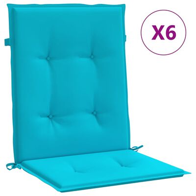 vidaXL Podušky na židli s nízkým opěradlem 6 ks tyrkysové textil