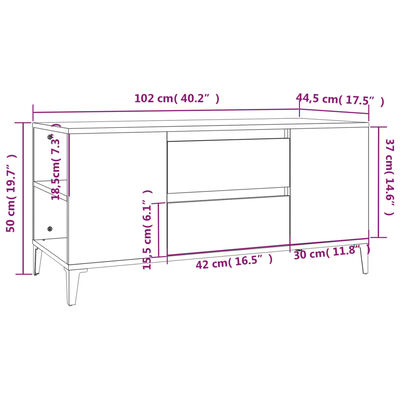 vidaXL TV skříňka bílá vysoký lesk 102 x 44,5 x 50 cm kompozitní dřevo