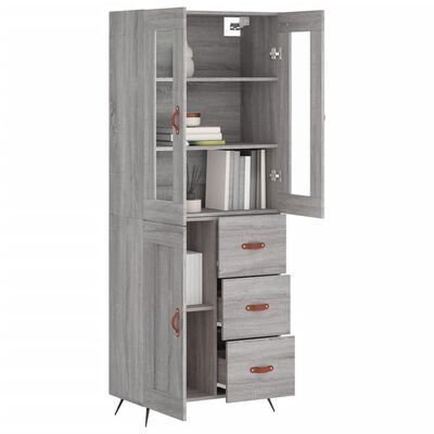 vidaXL Skříň highboard šedá sonoma 69,5 x 34 x 180 cm kompozitní dřevo