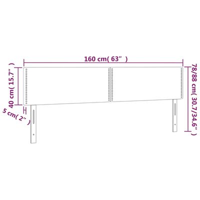 vidaXL Čelo postele s LED růžové 160x5x78/88 cm samet