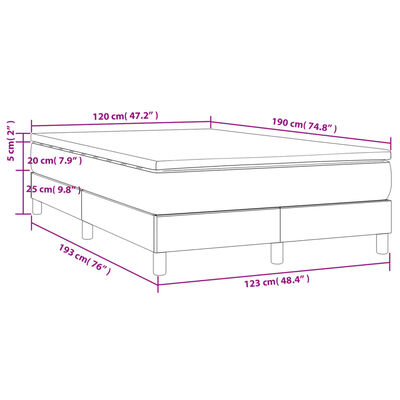 vidaXL Box spring postel s matrací růžová 120x190 cm samet