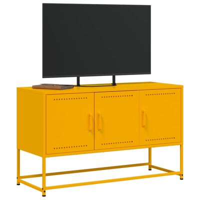 vidaXL TV skříňka hořčicově žlutá 100,5 x 39 x 60,5 cm ocel