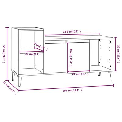 vidaXL TV skříňka šedá sonoma 100x35x55 cm kompozitní dřevo