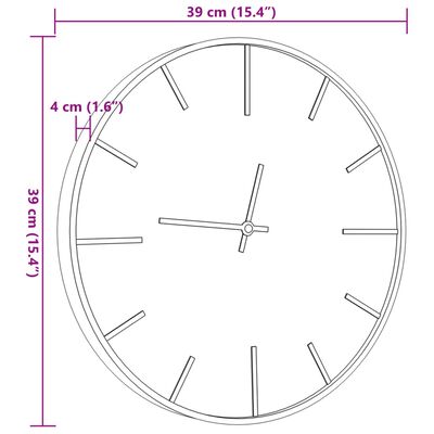 vidaXL Nástěnné hodiny hnědé Ø 39 cm železo a kompozitní dřevo