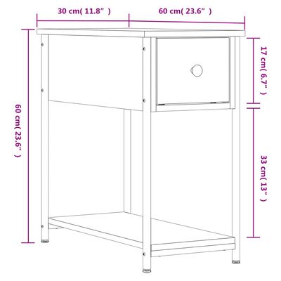 vidaXL Noční stolky 2 ks kouřový dub 30 x 60 x 60 cm kompozitní dřevo