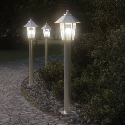 vidaXL Venkovní stojací lampa stříbrná 80 cm nerezová ocel