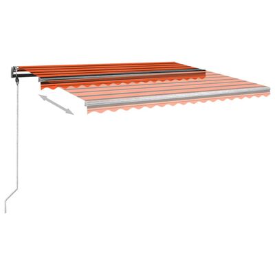 vidaXL Volně stojící ručně zatahovací markýza 450x350 cm oranžovohnědá