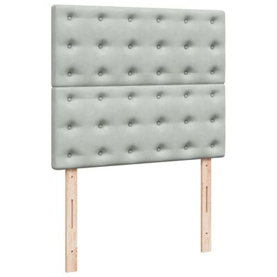 vidaXL Box spring postel s matrací světle šedá 120 x 200 cm samet