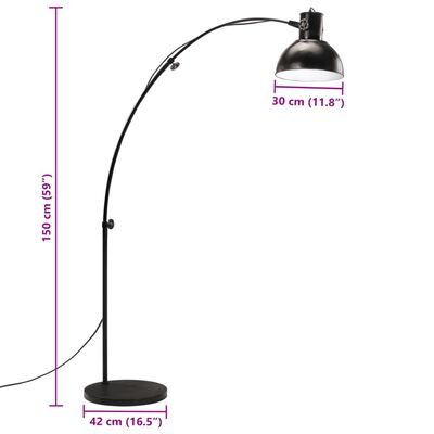 vidaXL Stojací lampa 25 W černá 150 cm E27