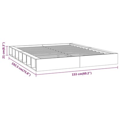 vidaXL Rám postele bílý 135 x 190 cm Double masivní dřevo