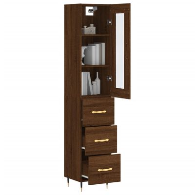 vidaXL Skříň highboard hnědý dub 34,5 x 34 x 180 cm kompozitní dřevo