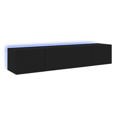 vidaXL Nástěnné TV skříňky s LED osvětlením 2 ks černé 80 x 35 x 31 cm