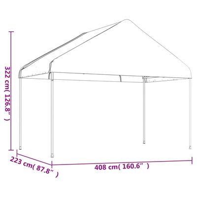 vidaXL Altán se střechou bílý 13,38 x 4,08 x 3,22 m polyethylen