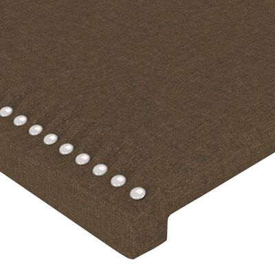 vidaXL Čelo postele s LED tmavě hnědé 180x5x78/88 cm textil