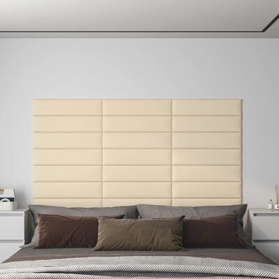 vidaXL Nástěnné panely 12 ks krémové 60 x 15 cm textil 1,08 m²