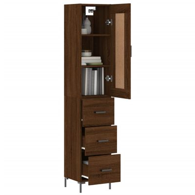 vidaXL Skříň highboard hnědý dub 34,5 x 34 x 180 cm kompozitní dřevo