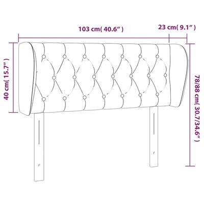 vidaXL Čelo postele typu ušák tmavě šedé 103x23x78/88 cm textil