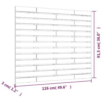 vidaXL Nástěnné čelo postele 126 x 3 x 91,5 cm masivní borové dřevo