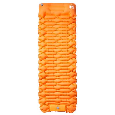 vidaXL Samonafukovací kempingová matrace s polštářem 1 osoba oranžová