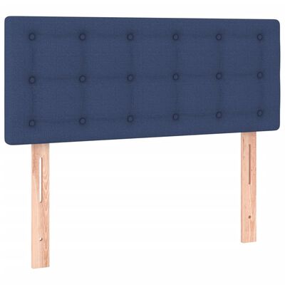 vidaXL Box spring postel s matrací a LED modrá 120x190 cm textil