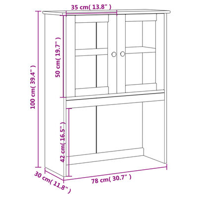 vidaXL Horní díl na toaletní stolek VIGO 78x30x100 cm masivní borovice