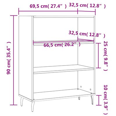 vidaXL Policová skříňka lesklá bílá 69,5x32,5x90 cm kompozitní dřevo