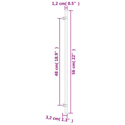 vidaXL Nábytkové úchytky 20 ks černé 480 mm nerezová ocel