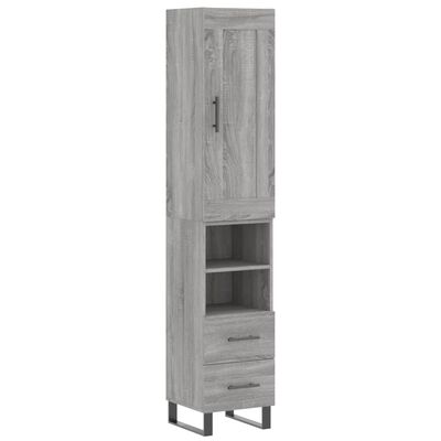 vidaXL Skříň highboard šedá sonoma 34,5 x 34 x 180 cm kompozitní dřevo