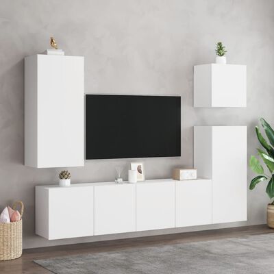 vidaXL Nástěnná TV skříňka bílá 40,5 x 30 x 90 cm kompozitní dřevo