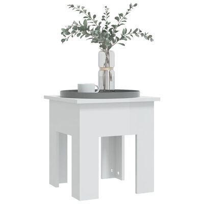 vidaXL Konferenční stolek bílý vysoký lesk 40 x 40 x 42 cm dřevotříska