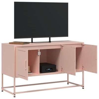 vidaXL TV skříňka růžová 100,5 x 39 x 60,5 cm ocel