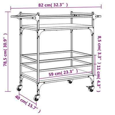 vidaXL Kuchyňský vozík dub sonoma 82 x 40 x 78,5 cm kompozitní dřevo