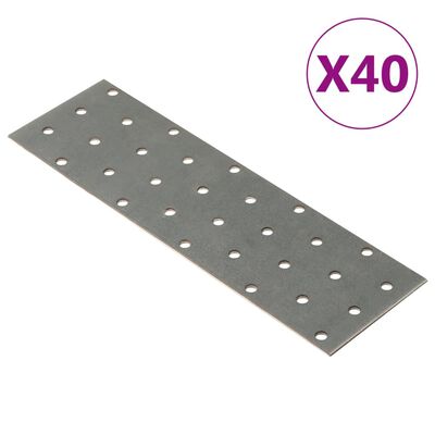 vidaXL Perforované destičky 40 ks 2 mm 200 x 60 mm pozinkovaná ocel