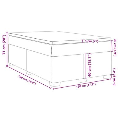 vidaXL Box spring postel s matrací tmavě modrá 120x190 cm samet